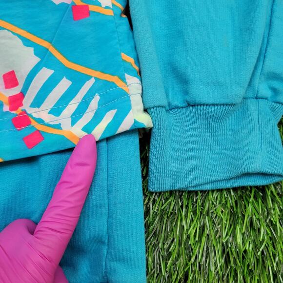 Vintage 80s NIKE Sweatshirt Womens Medium 22x22 Boxy Blue - Picture 4 of 16